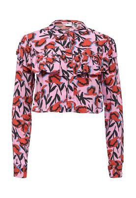 LOST INK  TULIP PRINT SHIRT WITH FRILL YOKE