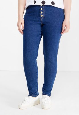 LOST INK PLUS  JEGGING WITH BUTTON FRONT IN LUPIN WASH